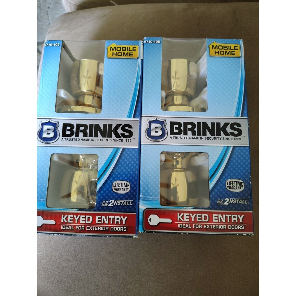 2 Sets Brinks Mobile Home Keyed Entry Polished Brass / Brand NEW in Box